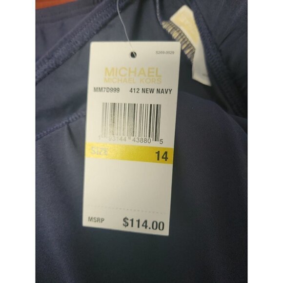 MICHAEL Kors Halter One Piece Swimsuit - Chain Border. Size 14. - Picture 3 of 4